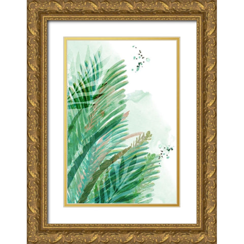 Lush Palm II  Gold Ornate Wood Framed Art Print with Double Matting by Kouta, Flora