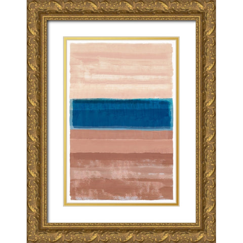 On the Blue Horizon II Gold Ornate Wood Framed Art Print with Double Matting by Kouta, Flora