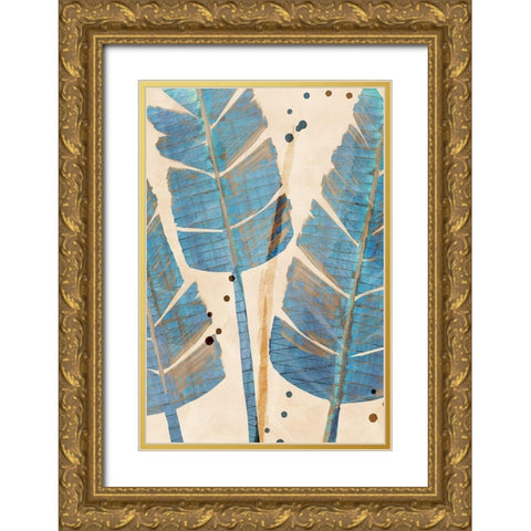 Limewash Palm II Gold Ornate Wood Framed Art Print with Double Matting by Douta, Flora