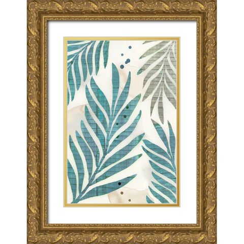 Limewash Palm III Gold Ornate Wood Framed Art Print with Double Matting by Kouta, Flora