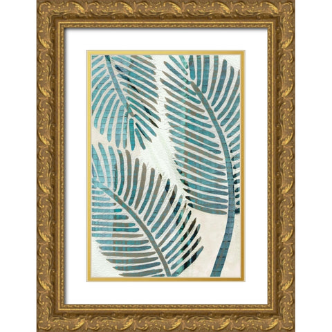 Limewash Palm IV Gold Ornate Wood Framed Art Print with Double Matting by Kouta, Flora