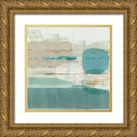 Jade Light II Gold Ornate Wood Framed Art Print with Double Matting by Douta, Flora