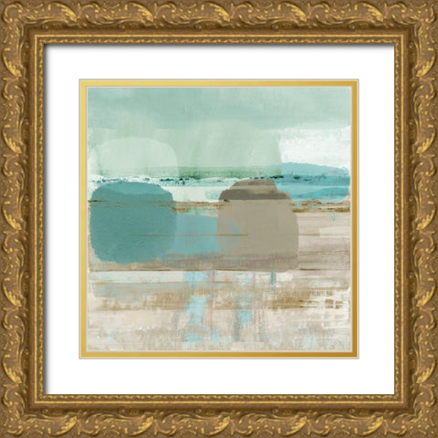 Jade Light III Gold Ornate Wood Framed Art Print with Double Matting by Douta, Flora