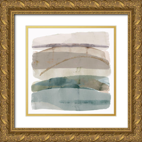Seasalter Cliffs III Gold Ornate Wood Framed Art Print with Double Matting by Kouta, Flora
