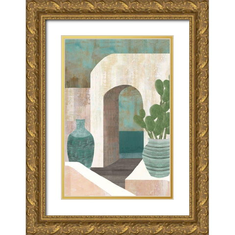 Sunbaked Archway I Gold Ornate Wood Framed Art Print with Double Matting by Kouta, Flora
