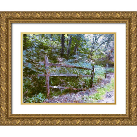 Abandoned Fence Gold Ornate Wood Framed Art Print with Double Matting by Curinga, Kim