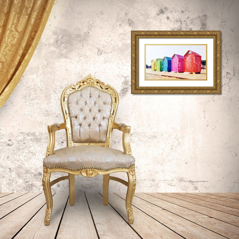 Primary Huts  Gold Ornate Wood Framed Art Print with Double Matting by Curinga, Kim