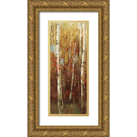 Birch Forest II Gold Ornate Wood Framed Art Print with Double Matting by K, Ella
