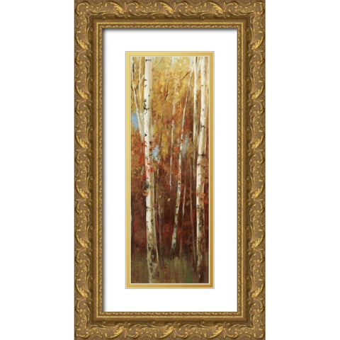 Birch Forest II Gold Ornate Wood Framed Art Print with Double Matting by K, Ella