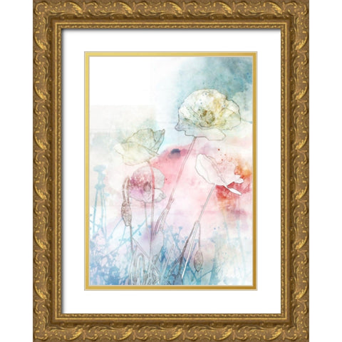 Dancing Poppies Gold Ornate Wood Framed Art Print with Double Matting by Roko, Ken
