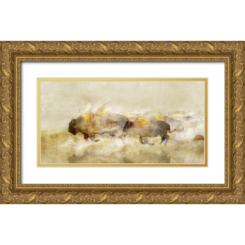 One With The Herd IÂ  Gold Ornate Wood Framed Art Print with Double Matting by Roko, Ken