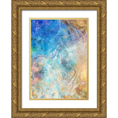 Oceanic Gold II Gold Ornate Wood Framed Art Print with Double Matting by Roko, Ken