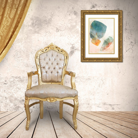 Blue Ink Rose I Gold Ornate Wood Framed Art Print with Double Matting by Roko, Ken