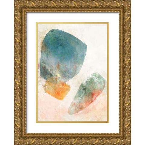 Blue Ink Rose I Gold Ornate Wood Framed Art Print with Double Matting by Roko, Ken