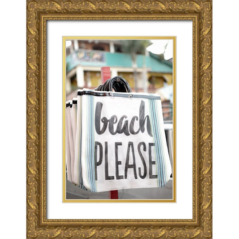Beach Please Gold Ornate Wood Framed Art Print with Double Matting by Millet, Karyn