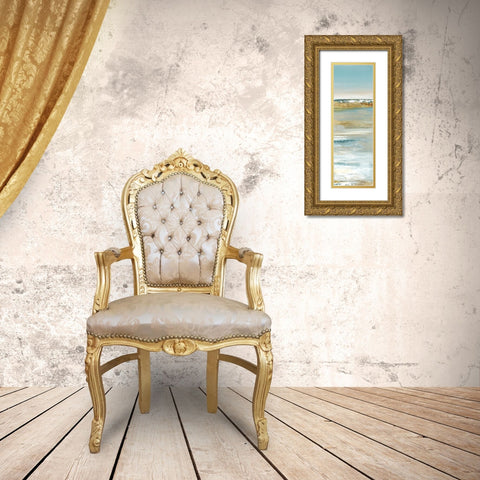 Blue Horizon III Gold Ornate Wood Framed Art Print with Double Matting by Lera