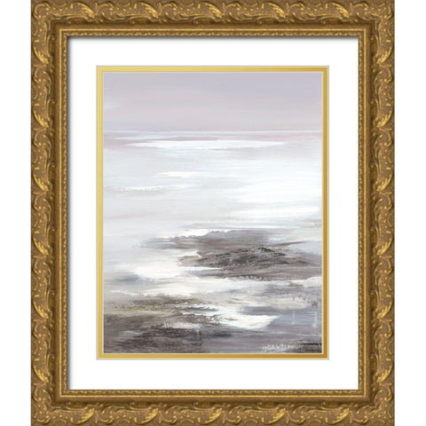Neutral Seascape II Gold Ornate Wood Framed Art Print with Double Matting by Lera