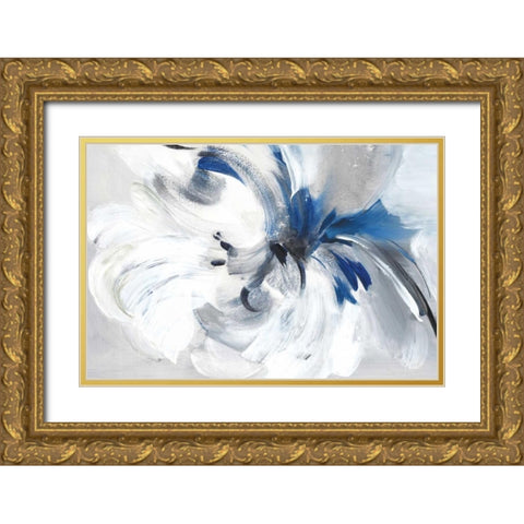 Blue Flower II Gold Ornate Wood Framed Art Print with Double Matting by Mravyan, Valeria