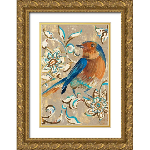 Tweet I Gold Ornate Wood Framed Art Print with Double Matting by Mravyan, Valerie
