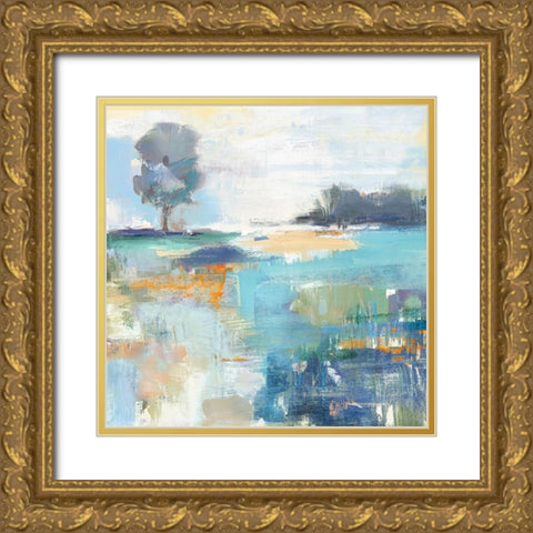 Rocky Field Gold Ornate Wood Framed Art Print with Double Matting by Mravyan, Valeria
