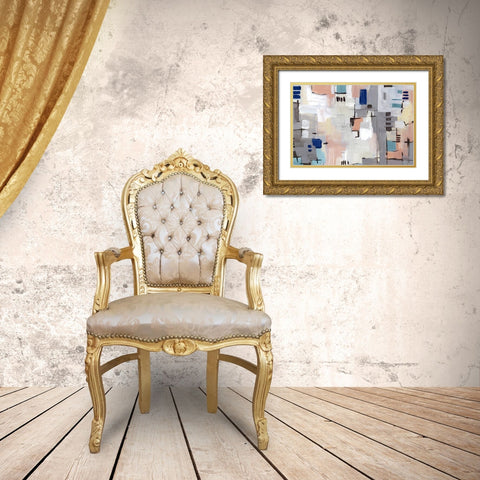Intertwining Grid I  Gold Ornate Wood Framed Art Print with Double Matting by Lera