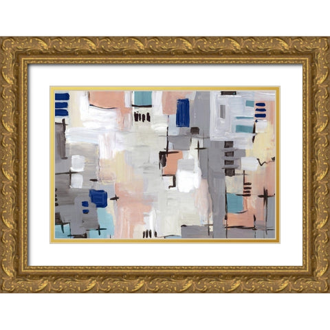Intertwining Grid I  Gold Ornate Wood Framed Art Print with Double Matting by Lera
