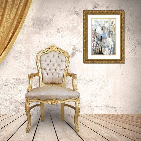 Silversong Birch II Gold Ornate Wood Framed Art Print with Double Matting by Lera