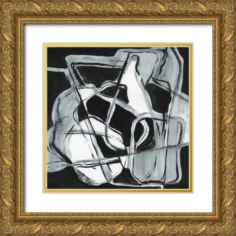 Blue Shuffle  Gold Ornate Wood Framed Art Print with Double Matting by Lera