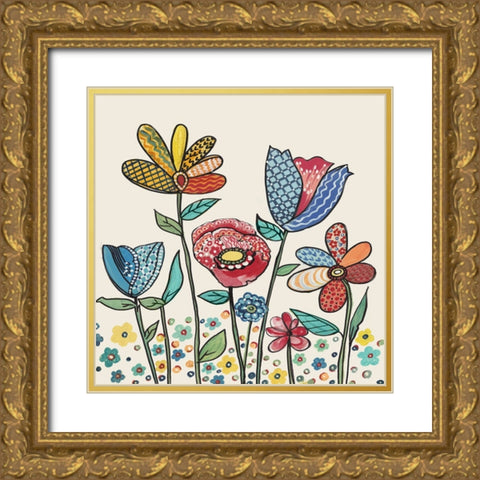 Spring Calling Gold Ornate Wood Framed Art Print with Double Matting by Lera