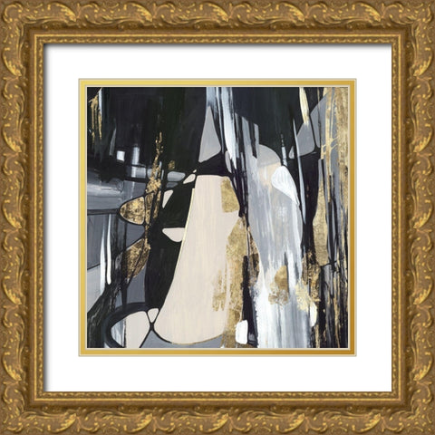 Golden Patches II Gold Ornate Wood Framed Art Print with Double Matting by Lera