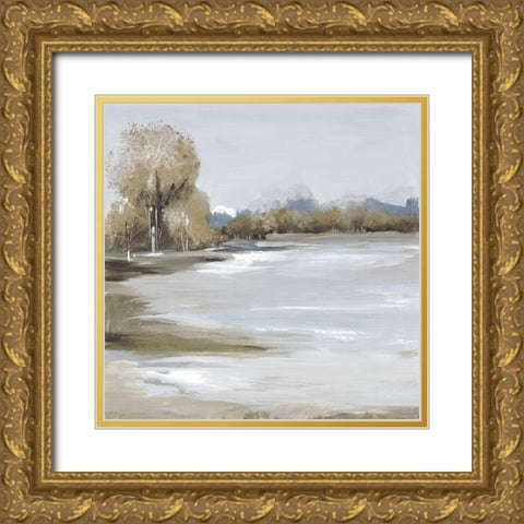 Tree Breeze  Gold Ornate Wood Framed Art Print with Double Matting by Lera