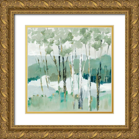 Quiet Birch Forest I  Gold Ornate Wood Framed Art Print with Double Matting by Lera