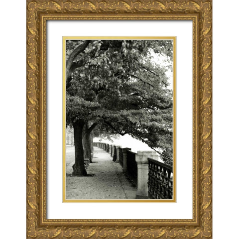 Park at Dusk II Gold Ornate Wood Framed Art Print with Double Matting by Denardo, Laura