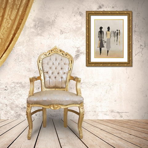 Fashionable Ladies I  Gold Ornate Wood Framed Art Print with Double Matting by Lily K