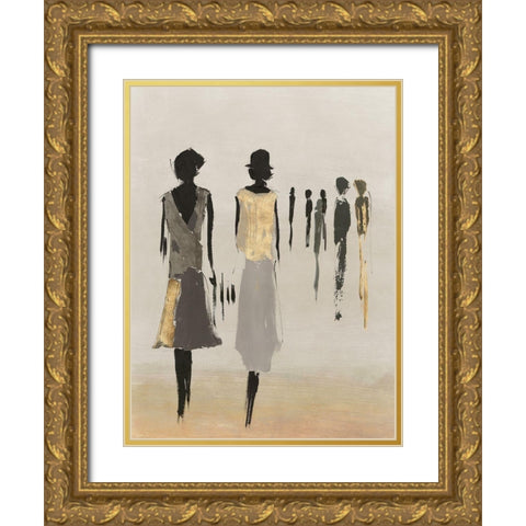 Fashionable Ladies I  Gold Ornate Wood Framed Art Print with Double Matting by Lily K