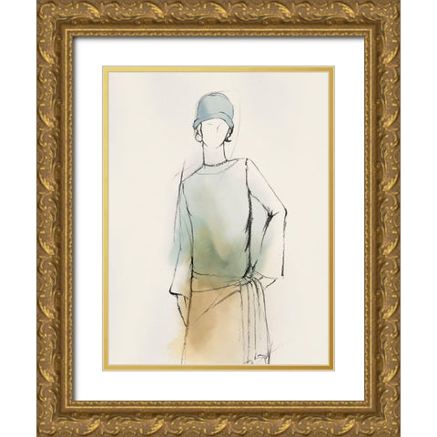 Fashion Girl II Gold Ornate Wood Framed Art Print with Double Matting by Lily K