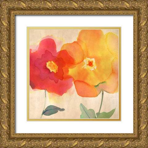 So Joyful II Gold Ornate Wood Framed Art Print with Double Matting by Berg, Margaret