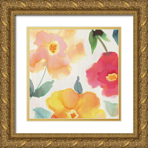 So Happy II  Gold Ornate Wood Framed Art Print with Double Matting by Berg, Margaret