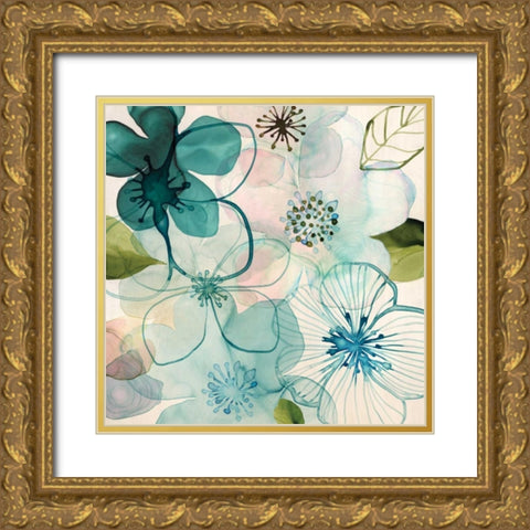 Water Blossoms I Gold Ornate Wood Framed Art Print with Double Matting by Berg, Margaret