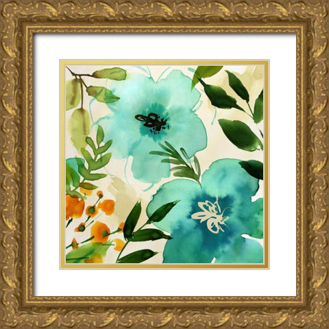 Naeva II Gold Ornate Wood Framed Art Print with Double Matting by Berg, Margaret