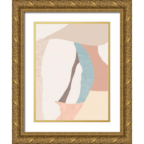 Pastel Gold Ornate Wood Framed Art Print with Double Matting by Modi, Sakshi