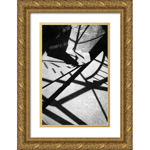 Staircase Gold Ornate Wood Framed Art Print with Double Matting by Skala, Matthew