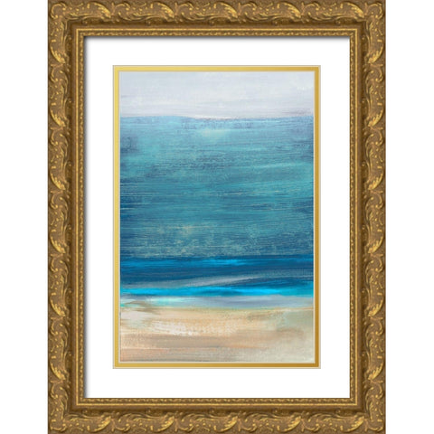 Oceanview  Gold Ornate Wood Framed Art Print with Double Matting by Woods, Maya