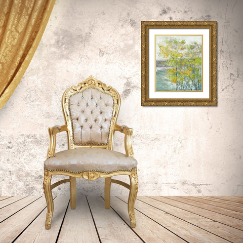 Hilltop views Gold Ornate Wood Framed Art Print with Double Matting by Woods, Maya