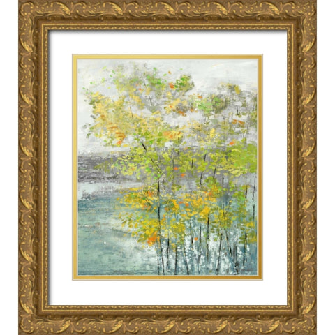 Hilltop views Gold Ornate Wood Framed Art Print with Double Matting by Woods, Maya
