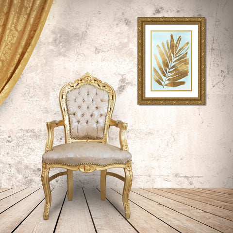 Golden Fern I Gold Ornate Wood Framed Art Print with Double Matting by Woods, Maya