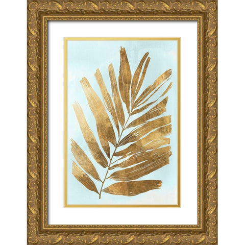 Golden Fern I Gold Ornate Wood Framed Art Print with Double Matting by Woods, Maya