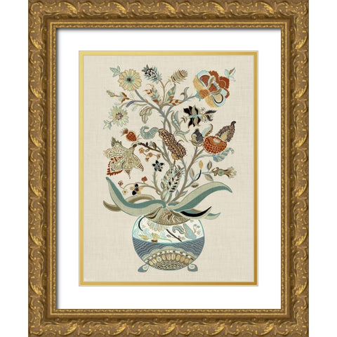 Fleur II Gold Ornate Wood Framed Art Print with Double Matting by Woods, Maya