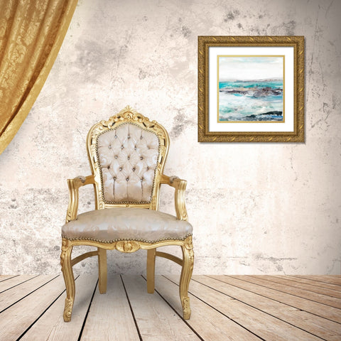 Sea Foam I Gold Ornate Wood Framed Art Print with Double Matting by Woods, Maya