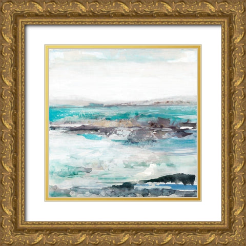 Sea Foam I Gold Ornate Wood Framed Art Print with Double Matting by Woods, Maya